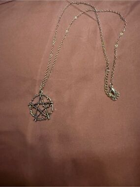 Silver Pentagram Pendant Necklace - Women Jewelry